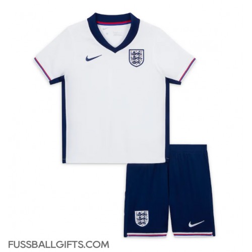 England Fußballbekleidung Heimtrikot Kinder EM 2024 Kurzarm (+ kurze hosen)